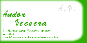 andor vecsera business card